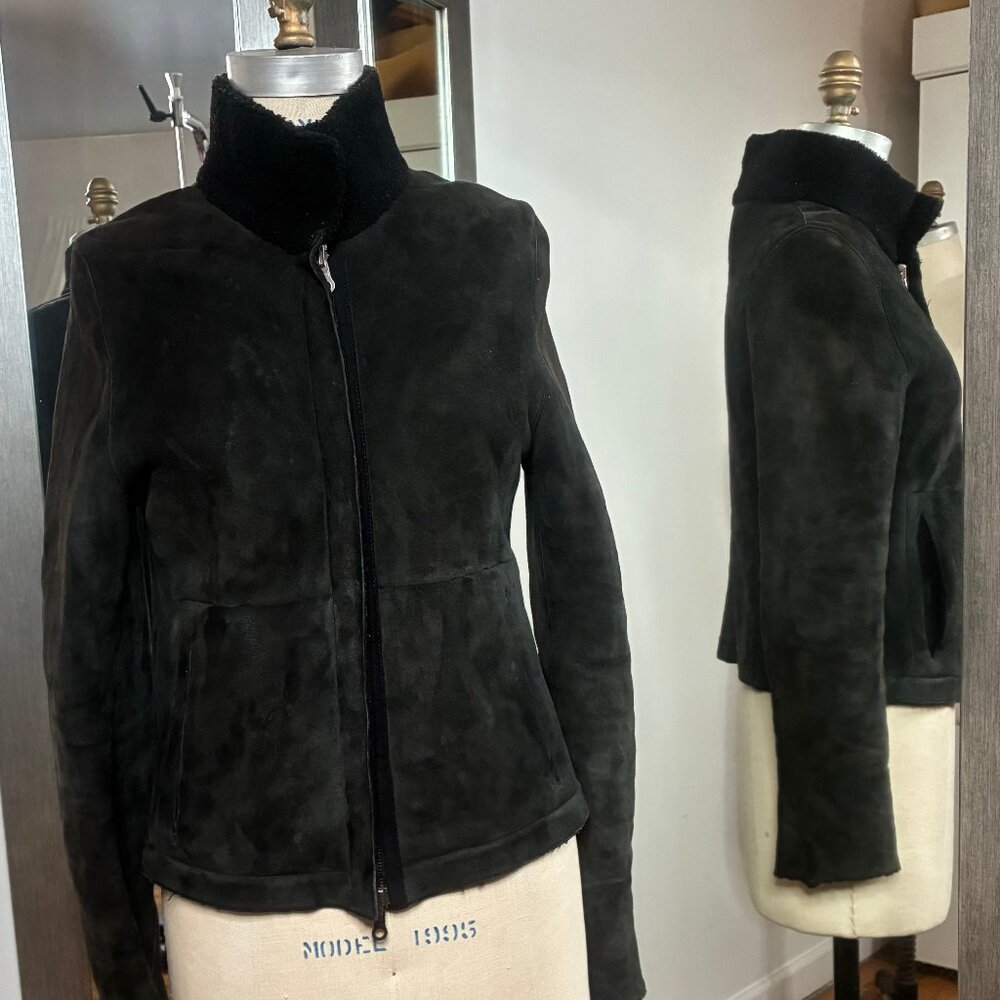 Lambskin Black Short M.C. Jacket, Size Small